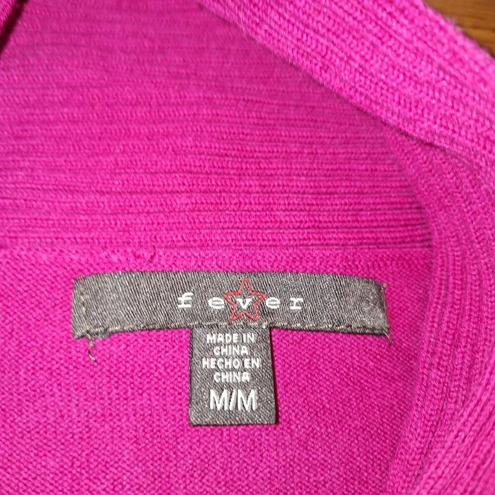 Fever Buttonless Fuchsia Long Sleeve Wrap Cardigan - Picture 7 of 9